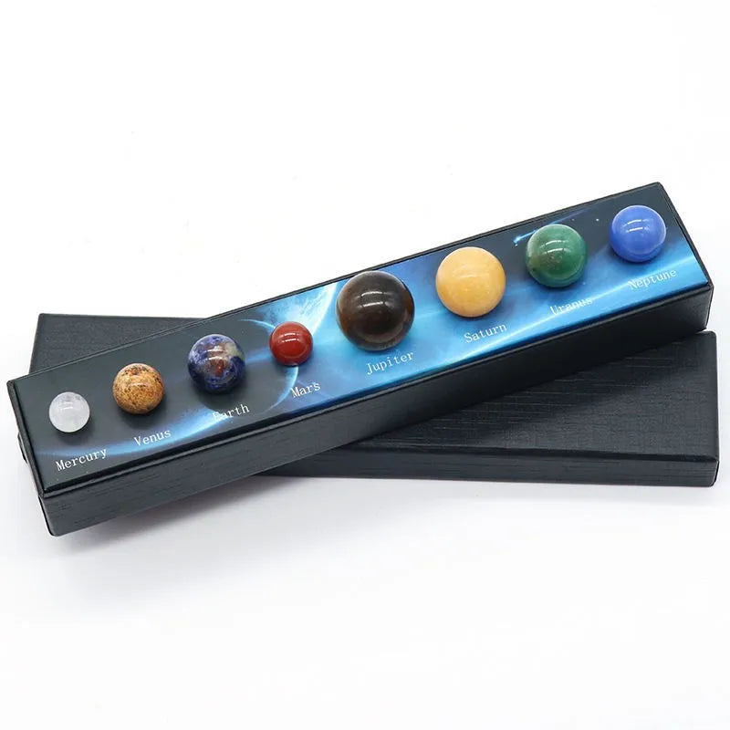 Natural Crystals Healing Stones Eight Planets of the Solar System Desktop Planet Ornaments Healing Stone Set
