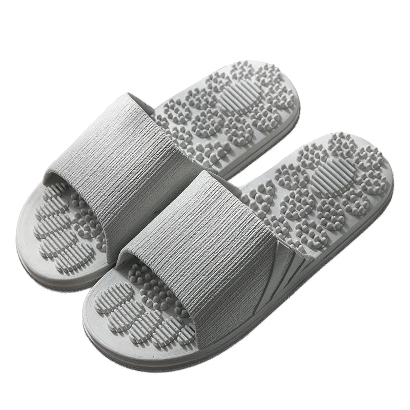 Greatslides Gray Home Massage Slippers WholesaleCustom Logo Slippers HotelCasual Beach Men Slippers Sandals