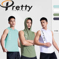 Men's Workout tank Top Men's Hoodie Summer Ice-cold Waistcoat Sports Shirt Running a Sleeveless T-shirt