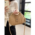 2024 Moroccan Paper Straw Bag Shoulder Sling Bag Lady Elegant Purse Handbag Women Straw Hand   Woven Summer Beach Bag