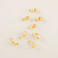 No Tarnish Brass Clasps 14K Gold Plated End Beads Shell love Type Star Clasp for Jewelry End Clasps