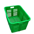 23# 682*480*375MM Manufacturer Storage Crate with Side Plastic Turnover Basket Metal Handle and Holes for Cloth