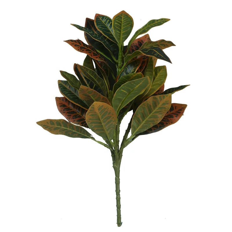 Real Touch Latex Home Decorative Green Leaf Artificial Plants Leaves Bouquet for Pot Decor