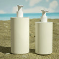 Wholesale 10oz 300ml 500ml RPET PCR Cosmetic Bottle Empty Matte Cylinder Liquid Soap Dispenser with Pump for Body Wash Refill