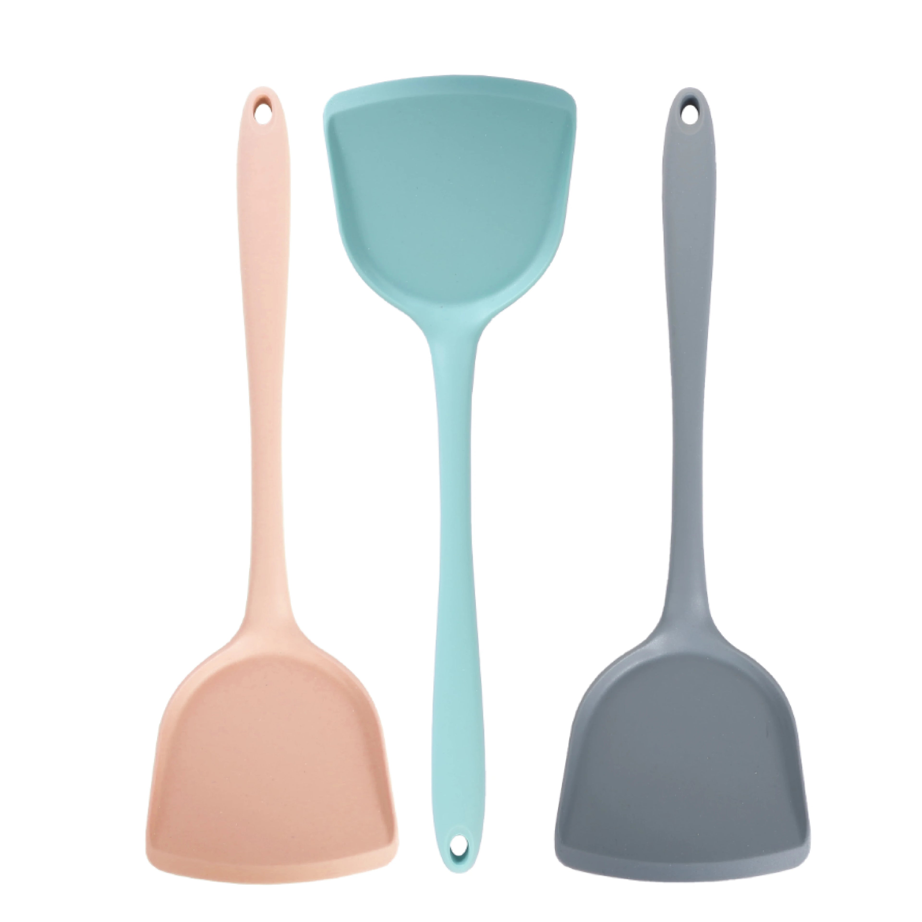 Stainless Steel Eco-friendly Plastic Hand Grip Grill Baking Cake Pastry Cooking Spatula Kitchen Fish BBQ Turner Set Mini Ice