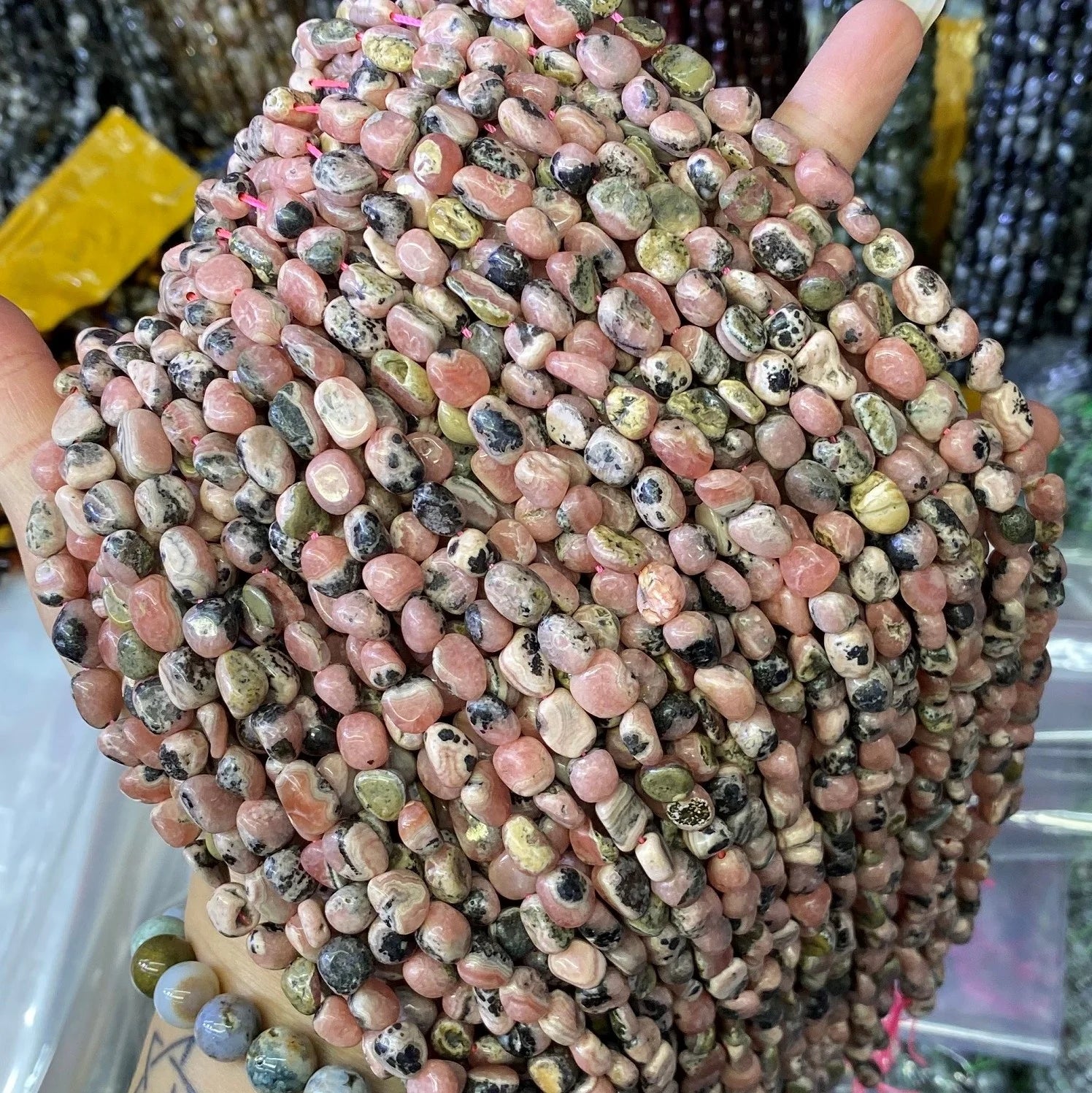 8-10mm Argentina Rhodochrosite for Jewelry Making Beads Natural Healing Irregular Shape Gemstone Beads 15"