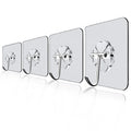 Heavy Duty Transparent Reusable Seamless Hooks Self-Adhesive Bathroom and Kitchen Tools