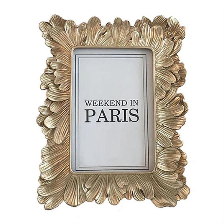 Customized 4x6 Gold Ginkgoleaf Photo Frame Premium Resin Painting Picture Frame Fine Workmanship for Vintage Home Decorations