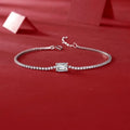 Factory Wholesale 925 Sterling Silver Bracelet 1CT D Color Emerald Cut Moissanite Diamond Tennis Bracelet for Women Men