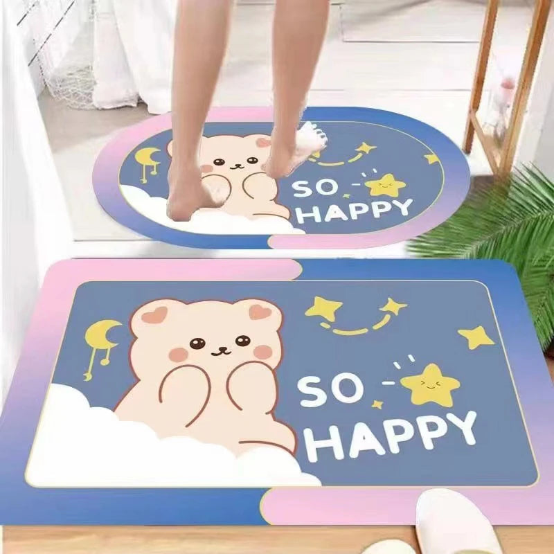 Super Absorbent Soft Washable Diatom Mud Diatomite Shower Bathroom Entrance Doormat Floor Mat Carpet