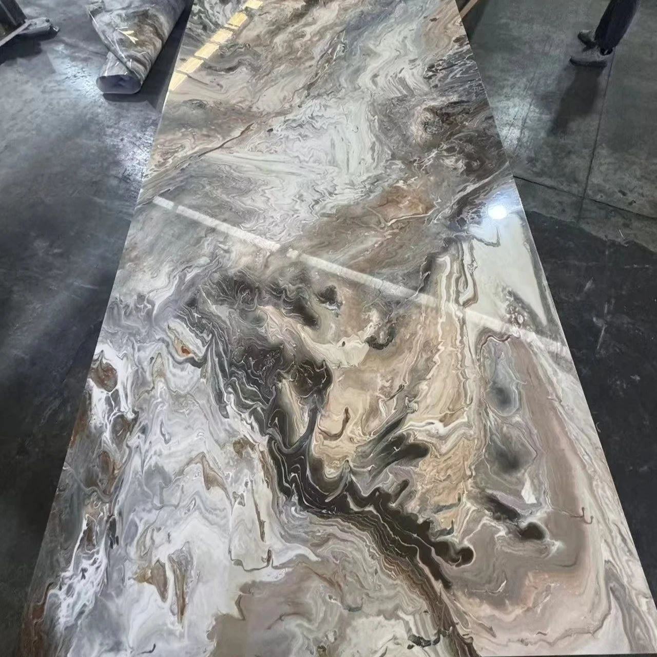 Modern 1220mm X 2440mm Waterproof White Marble Slab Background 5mm 8mm UV Board PVC Marble Sheet Decorative Plastic Wall Panels