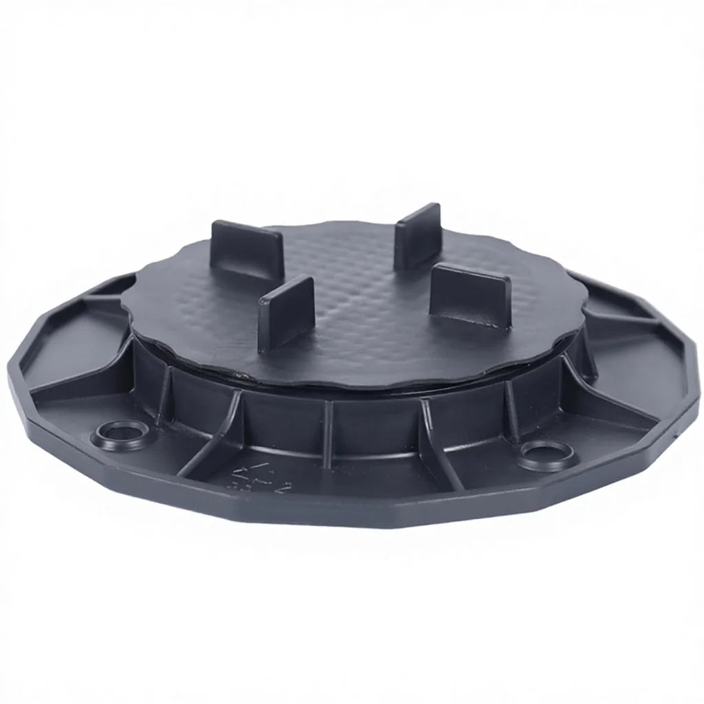 XINFENG Recycled Plastic Black Height Adjustable Paver Pedestal 1000KG/m2 Load Capacity for Outdoor Tile Terrace Floor XF-T201C