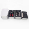 Custom Logo Sponge/Foam Insert Rectangular Earphone Badge Keycap Storage Metal Tin Box With Pvc Clear Window