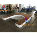 3x2.4m C Shape Drop Stitch Teak Inflatable Motor Boat Station Jetski Water Floating Jet Ski Dock