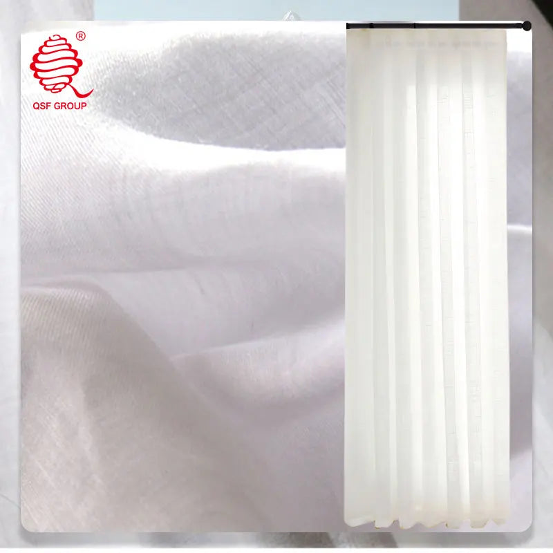 Soft 30S Short-Staple Translucent Chiffon Inherent Flame Retardant Curtain Fabric for Home Decoration