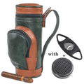 Premium Cigar Accessories Gift Luxury Handy Travel Portable Golf Bag PU Leather Cigar Humidifier Case Bag with Accessory Pocket
