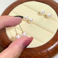 Simplest Super Value Platinum Plated AAAAA Grade Earrings S925 Silver Needle 6-6.5MM Pearl Stud Earrings Women's Pearl Jewelry