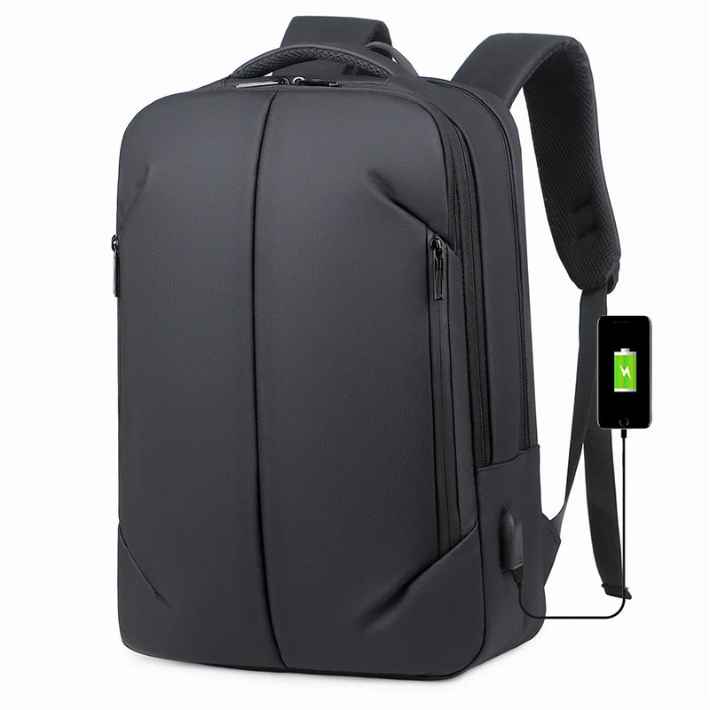 Custom OEM Waterproof Leather 15.6 Inch Daily Business Usb Charging Port Bags Men's Computer Travel Laptop School Bag Backpacks