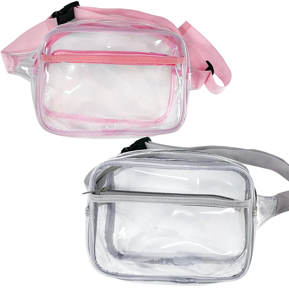 Custom Clear PVC Fashion Crossbody Bag Adjustable Strap Waterproof Eco-Friendly Large Capacity Durable Light Weight Daily Travel