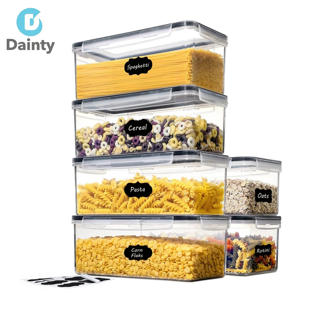 Plastic Airtight Food Storage Container Food-grade Kitchen Food Box with Silicon Stackable