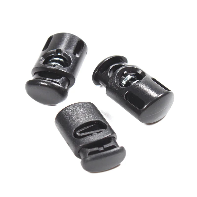 Wholesale Eco-friendly Spring Stopper Plastic Cord Lock Toggle Lock Clip Button for Drawstring Jacket Sportswear Travel Bag