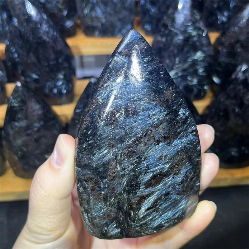High Quality Crystal Ornaments Natural Astrophyllite Ornaments Firework Stone Ornaments for Sale