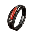 New Designs Three Layers Magnetic Stainless Steel Bracelet with Natural Stone