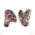 Huiying Reliable Heart Shaped Rhodonite Jasper Massage Guasha Massager Gua Sha Scraping Tool Guastone