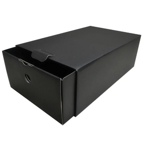 Bulk Custom Black Kraft Corrugated Rigid Box for Shoe Drawer Packing with Glossy/Matt Lamination Embossing UV Coating