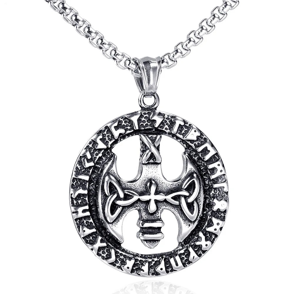 Men's and Women's Round Stainless Steel Unisex Cross Pendant HIPHOP Trendy Fine Pendants & Charms Jewelry for New Year's Gift