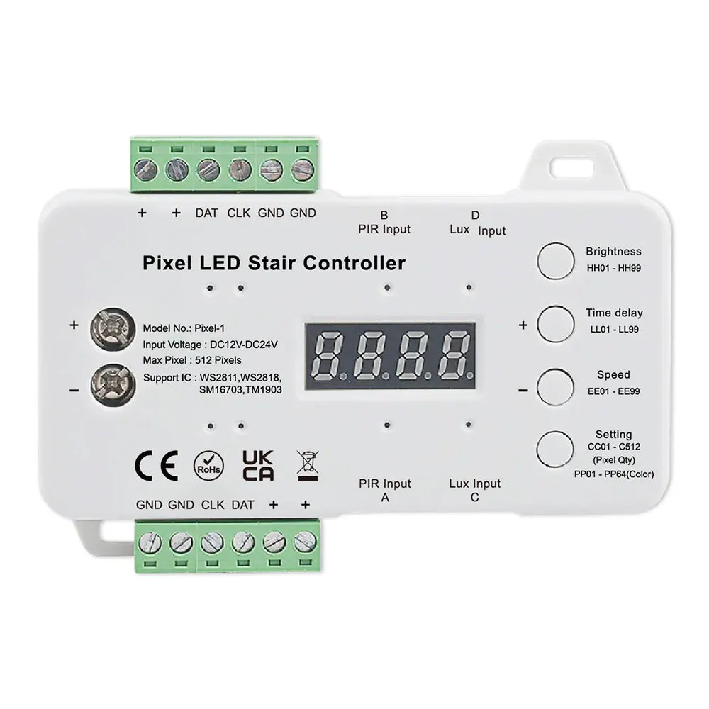 Newest DC12V 24V ABS512 Pixel PIR Automatic LED Stair Sensor for WS2811 WS2818 SM16703 Pixel Lamp