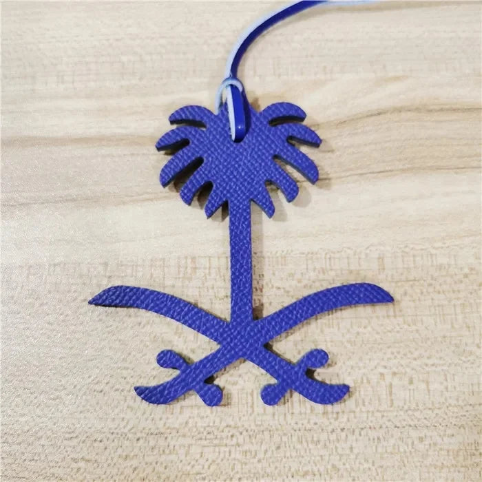2024 New Leather Character Arabic Letter Bag Charm Alphabet Keychain Women Leather Bag Pendant Handbag Coconut Tree Ornament