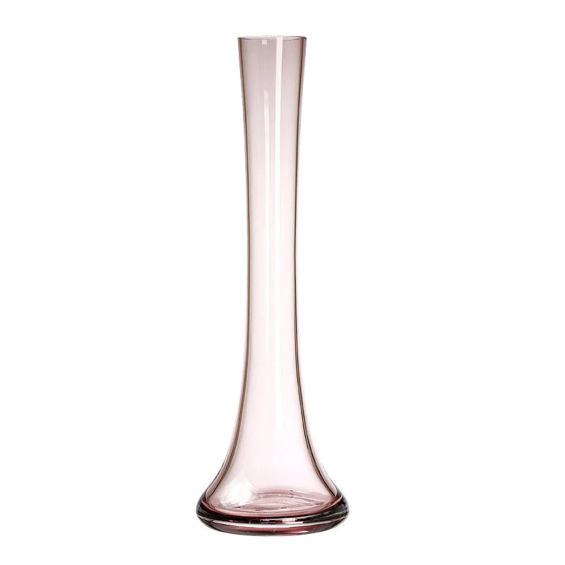 Wholesale 25cm European Creative Color Flower Glass Vase Decorative Tall Cylinder Glass Vase Home Decoration Carton Handmade