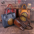 Andong Leather Top-Handle Bag for Women Genuine Cow Leather Elegant Simple Shoulder Bag Multifunction Ladies Girl Crossbody