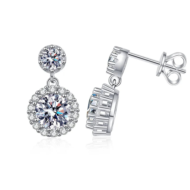Premium S925 Sterling Silver Moissanite Earrings