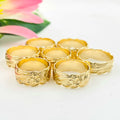 8mm Hawaii Flower Rings Hibiscus Scroll Band Design Gold Engagement 14K Couple Ring Different Sizes Available for Women Girl