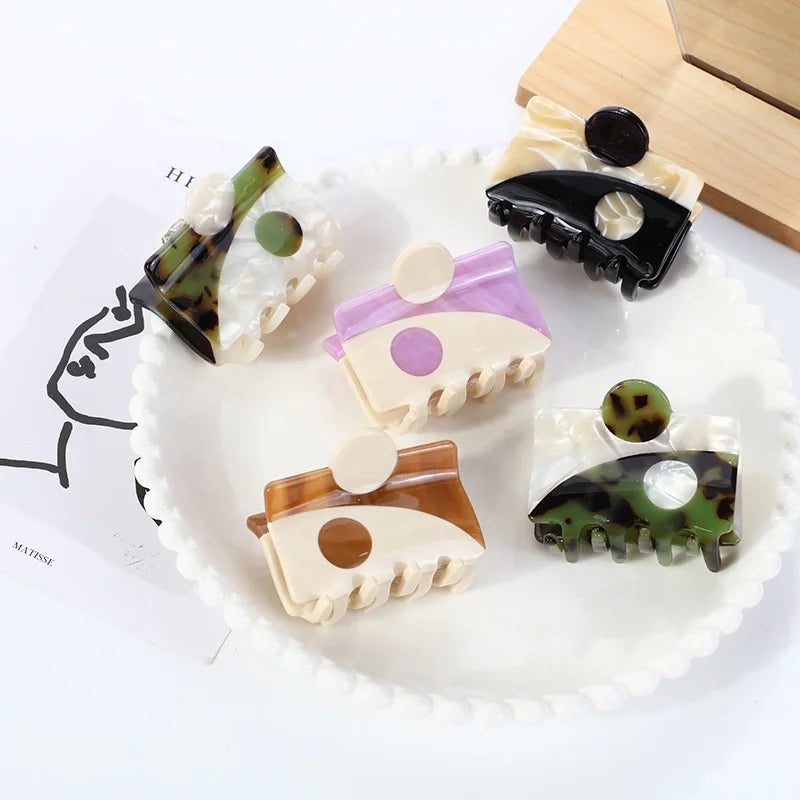 5cm New Design Yin and Yang Best Friends Hair Clip Accessories Tai Chi Gossip Acetate Square Acetate Yin Yang Hair Claws