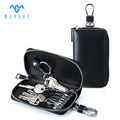 Handmade Zipper Key Case Soft Genuine Leather Key Chain Holder Black Color Genuine Leather Product Category Key Wallets