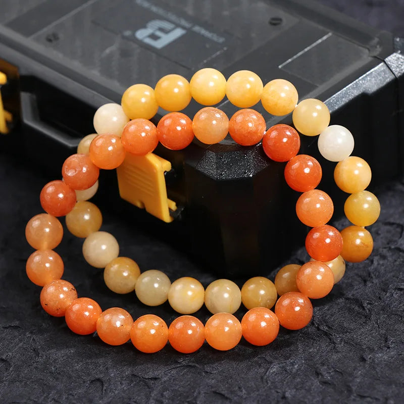 Meetyoo Classic Natural Stone Crystal Agate Bead Elastic Bracelet 8mm Amethyst Bracelet Wholesale European and American Jewelry