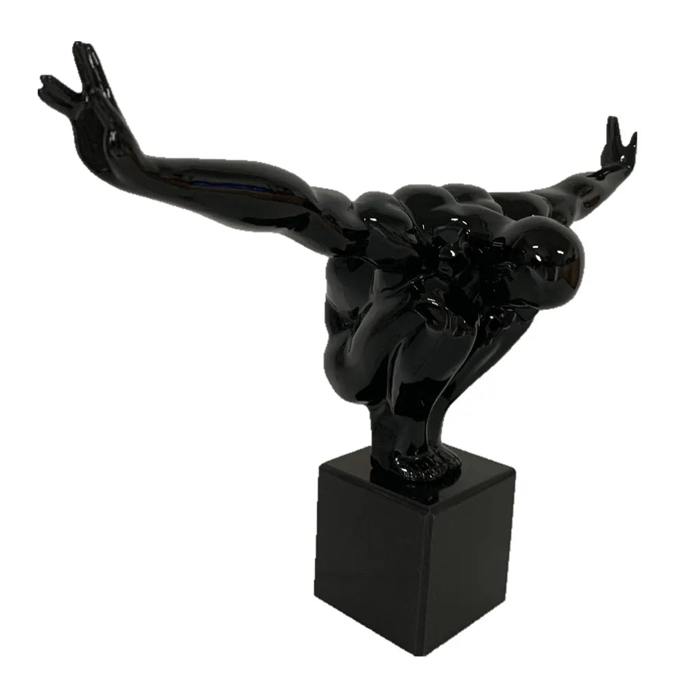 Resin Crafts Handmade Lightweight Waterproof Sculpture David Diving Character Statue Woman Athlete Art Home Decoration