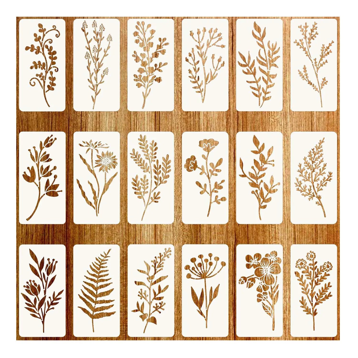 Reusable Flower Stencils Painting Crafts Templates Drawing Stencil for Painting on Wood Wall Furniture