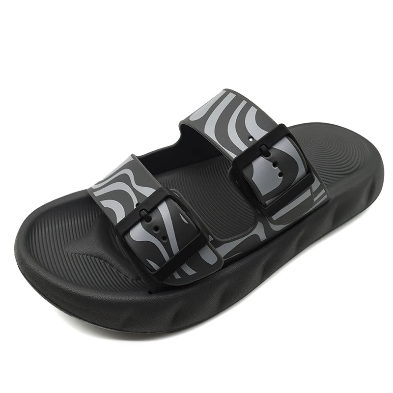 OEM Unisex Light-Weight Slides Slippers Flat Open Toe Design With Hook Loop for Anti-Slip Use for Outdoor Summer Sports