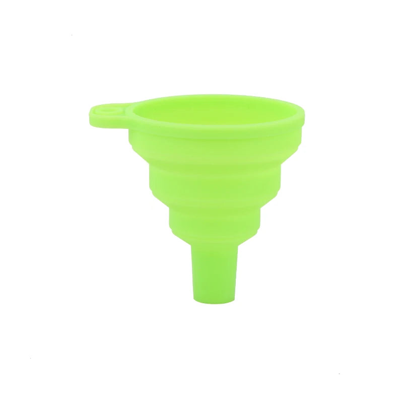Green Large Mouth Food Grade Oil Deflector Collapsible Kitchen Folding Funnel Silicone