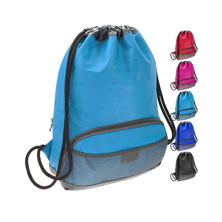 Waterproof Polyester Drawstring Backpack with Polyester  Lining Fashion Gym Bag