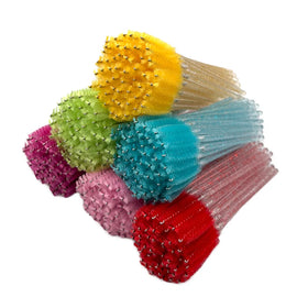 Cosmetic Makeup Nylon Cleaning Glitter Colorful Tool Mascara Lash Applicator Brush Wand Disposable Eye Spoolie Eyelash Extension