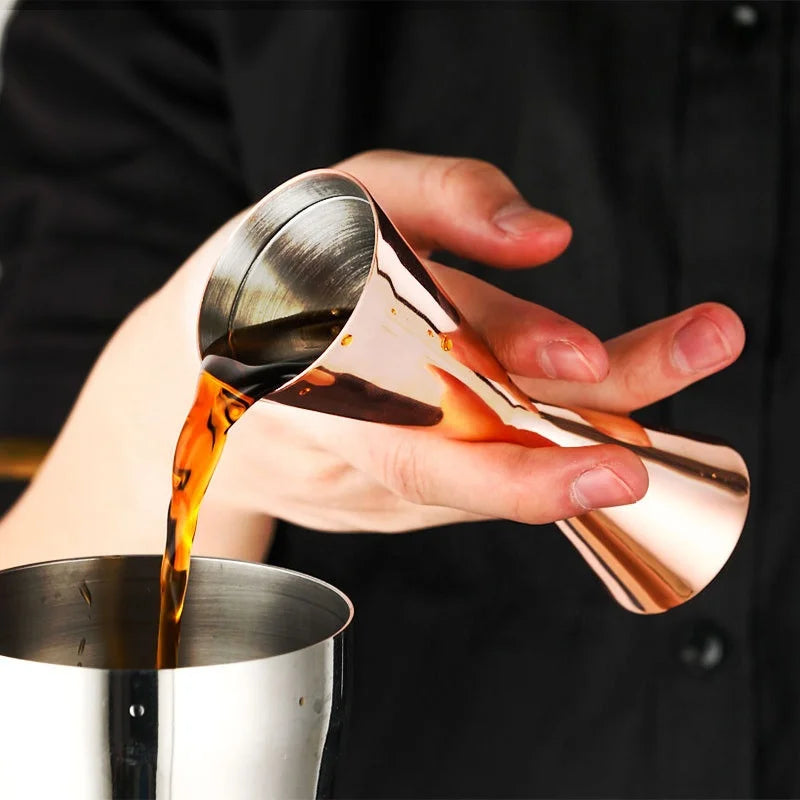 JIEJUN JJ-CKSS002 Gold/Rose Gold/Black Stainless Steel Eco-Friendly Multifunction Double Cup Bartender Cocktail Jigger 30/60 ml