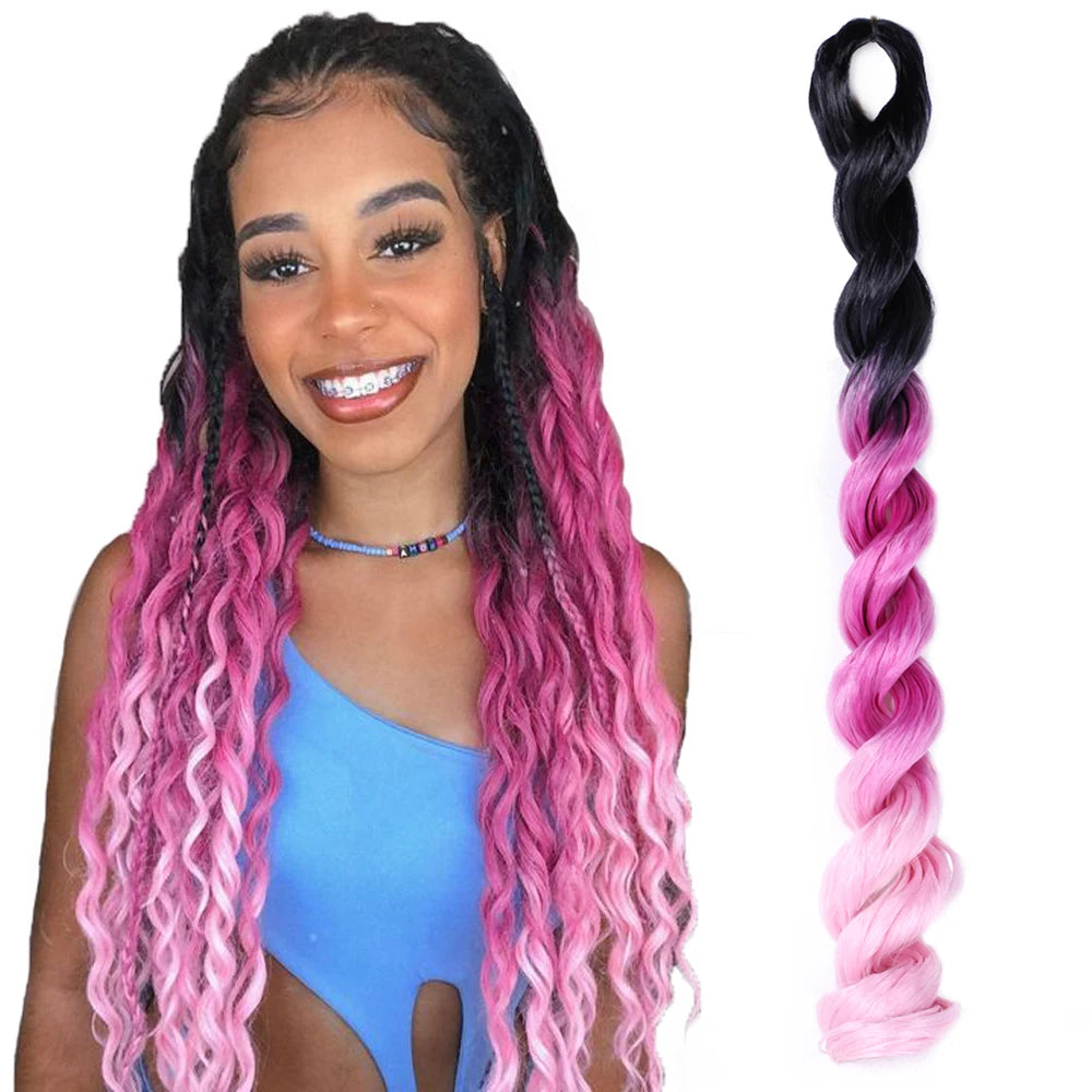 Synthetic Deep Hair Bulk Crochet Braids Deep Wave 20 Inch Synthetic Braiding Hari Extensions Deep Wave Bulk Hair