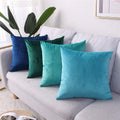 Hot Sale Plain Canvas Dyed Pillow Cases Solid Color 100% Cotton Velvet Blank Decorative Cushion Covers /