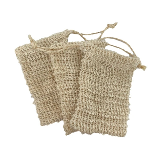 Customized Sisal Drawstring Soap Saver Pouch Natural Bag for Foaming and Drying Soaps Light Body Application MegaBDM