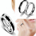 Fashion Stripe Drop Oil Stainless Rings for Women Men Classic Simple Plated Gold Silver Rings Matching Couple Rings Set